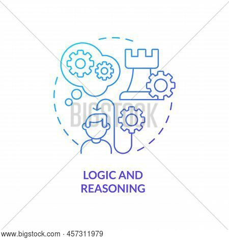 Logic And Reasoning Blue Gradient Concept Icon. Life Skills Abstract Idea Thin Line Illustration. Lo