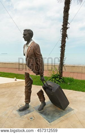 Chakvi, Georgia - June 12 2022: Sculpture From The Series Torn Travelers By Bruno Catalano On The Se