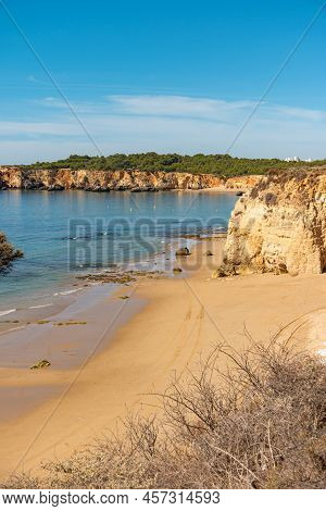 View Of The Alemao Beach (praia Do Alemao) In Portimao Algarve Portugal; Concept For Travel In Portu