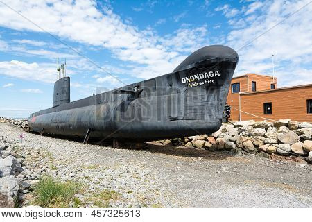 Rimouski, Canada - August 9, 2015:view Of The Pointe Au Pere Lighthouse In The Gaspesie Peninsula Du