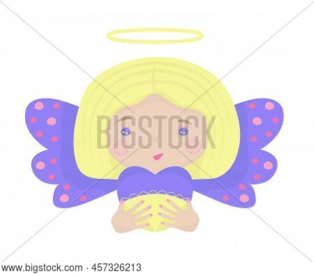 Sweet And Cute Ukrainian Angel, Colorful Illustration