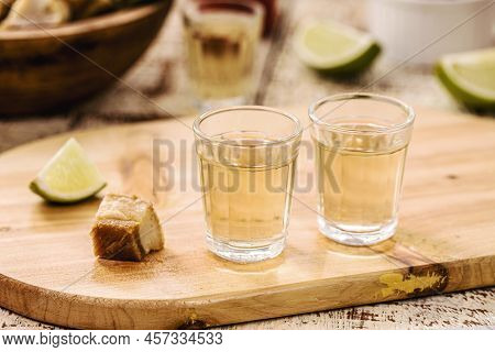 Cachaça, Pinga, Cana Or Caninha Is The Sugar Cane Brandy, A Typical Drink From Brazil, With A Crackl