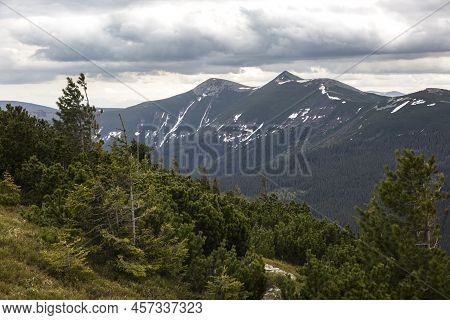 View Of A Mountains Great And Small Syvulya (sywula), The Highest Peaks Of Gorgany, Ukraine, Eastern