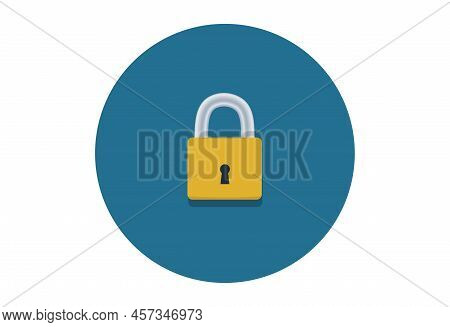 Isolated Padlock And Lock Icon, Concept Of Ssl, Information Data Protection, Security, And Internet 