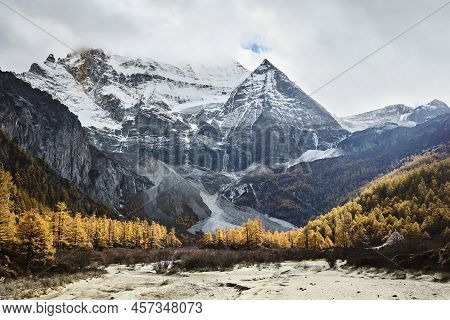 Mount Xiannairi (or Chenrezig In Tibetan) In Yading, Daocheng County, Sichuan Province, China
