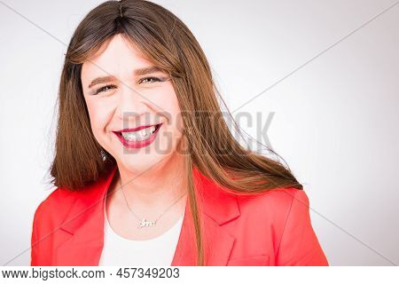 Transgender Female Business Woman Entrepreneur. Hispanic Mature Portrait Lgbtq Professional