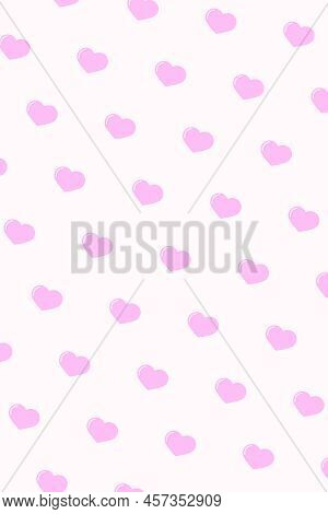 Pink Love Pattern. Baby Girl Party Decoration. Vector Illustration