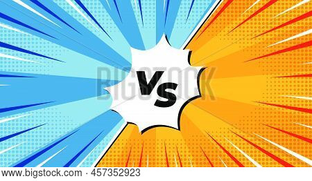 Logo Of Versus. Letters Vs On Background In Comics Style For Sports And Fight, Martial Arts, Competi