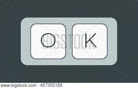 Computer Keyboard Key With Key Ok. Keyboard Keys Icon Button