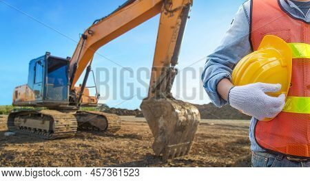 Under Construction Man Work Structure Made In Soil