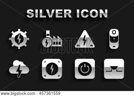 Set Lightning Bolt, Battery Charge, Buzzer Electronic Circuit, Power Button, Cloud And Lightning, Hi
