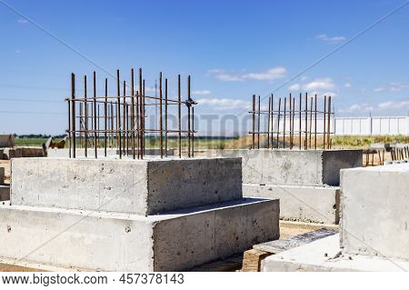 Monolithic Reinforced Concrete Foundations For The Construction Of A Residential Building. Grillage 