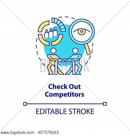 Check Out Competitors Concept Icon. Creating Website Do Abstract Idea Thin Line Illustration. Analys