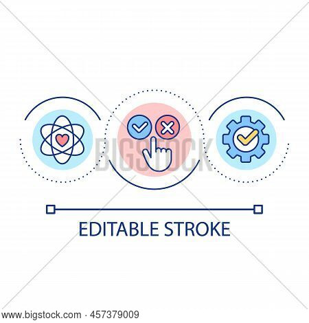 Value Based Decision Making Loop Concept Icon. Cognitive Process Abstract Idea Thin Line Illustratio