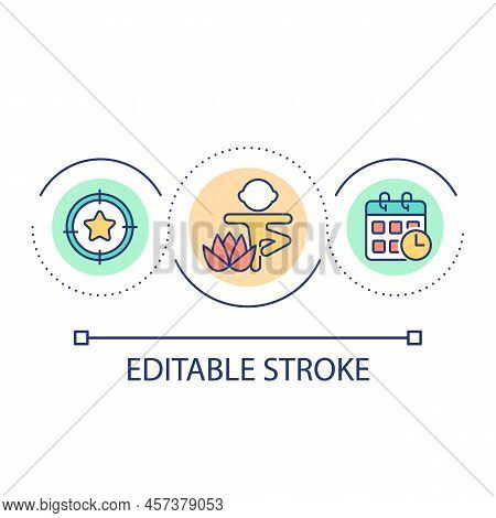 Child Skill In Self Regulation Loop Concept Icon. Yoga Classes For Children Abstract Idea Thin Line 