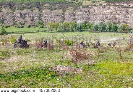 Off Road Atv Racing . Nature Driving On Quad Bike