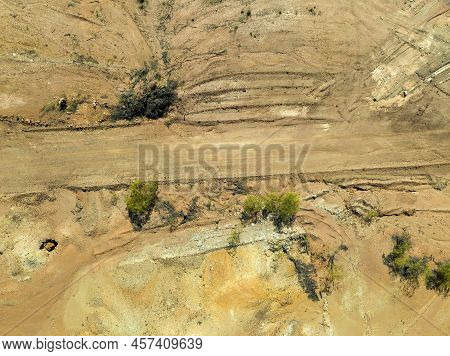 Looking Down At Patterns In The Landscape Around Copperfield Queensland Australia