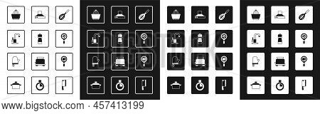 Set Kitchen Whisk, Pepper, Water Tap, Citrus Fruit Juicer, Frying Pan, Extractor Fan, Fried Eggs On 