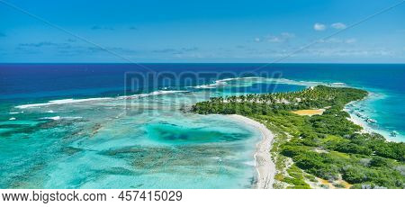 Caribbean Island Paradisiacal - Cayo Sombrero - Morrocoy, Venezuela. Aerial View.