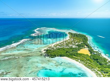 Caribbean Island Paradisiacal - Cayo Sombrero - Morrocoy Venezuela. Aerial View.