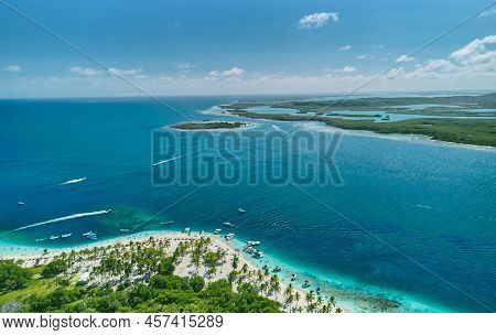 Caribbean Island Paradisiacal - Cayo Sombrero - Morrocoy, Venezuela. Aerial View.