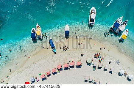 Caribbean Island Paradisiacal - Cayo Sombrero - Morrocoy, Venezuela. Aerial View.