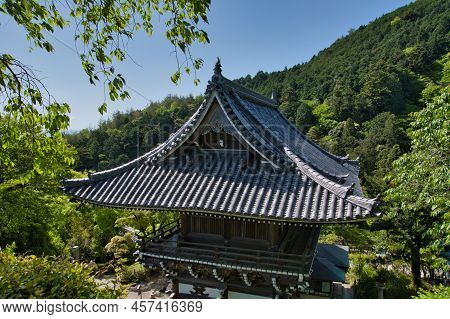 A Roof-top Of Yoshimine-dera Temple And The Trees.   Kyoto Japan