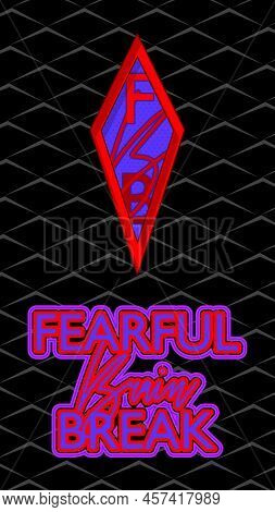 Superhero Coat Of Arms Showing Fearful Brain Break Icon. Colorful Comic Book Style Vector Illustrati