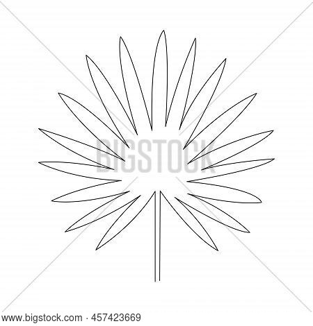 One Line Drawing Vector Leaf. Minimal Art.