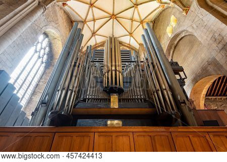 Tewkesbury.gloucestershire.united Kingdom.june 2nd 2022.view Of The Organ  Inside Tewkesbury Abbey I