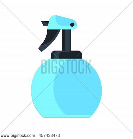 Plastic Spray Container Vector Illustration Template. Mockup Blank Hygiene Cleaning, Pistol Reiniger