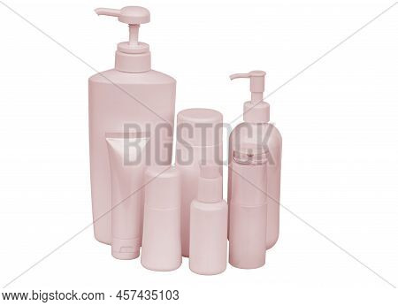Empty Packaging For Cosmetic Products, Lotions, Skin Creams, Shampoos, And Virtual Reality Bottle Se