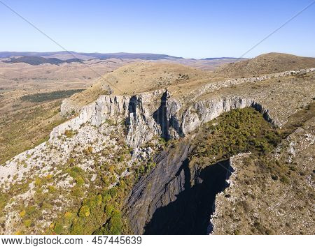 Aerial View Of Rock Formation Stolo At Ponor Mountain, Balkan Mountains, Bulgaria