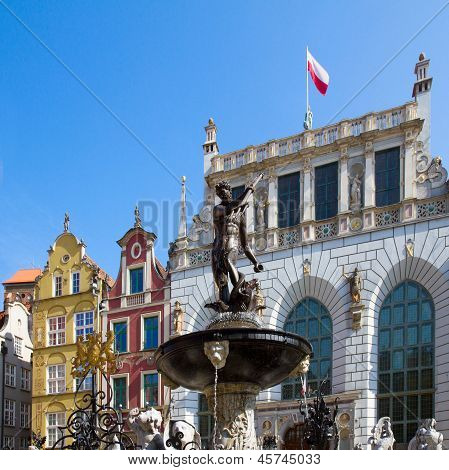 The Neptune fountain, Gdansk