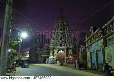 Trincomalee, Sri Lanka - February 10, 2020: Late Evening At Sri Bhadrakali Amman Kovil (kali Kovil) 