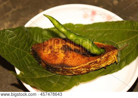 Fried Hilsa Fish On Kitchen