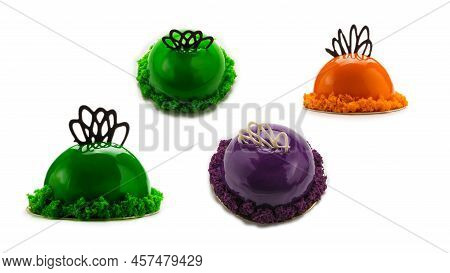 Tasty Puding Isolated On White Background.  Copy Space.