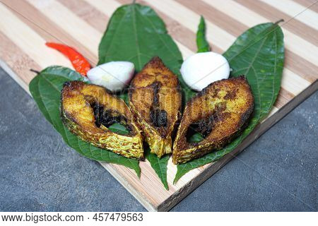 Fried Hilsa Fish On Kitchen