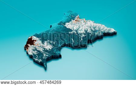 Topographic Central Africa Map Hypsometric Africa Elevation Tint Spectral Shaded Relief Map 3d Illus