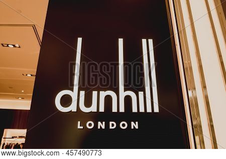 Phuket, Thailand - May 29, 2022: Dunhill Brand Retail Shop Logo Signboard On The Storefront In The S