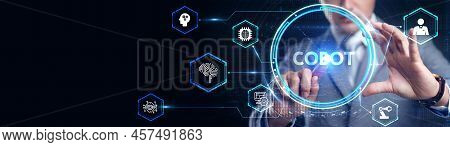 Industrial Automation Technology Concept. Collaborative Robot, Cobot