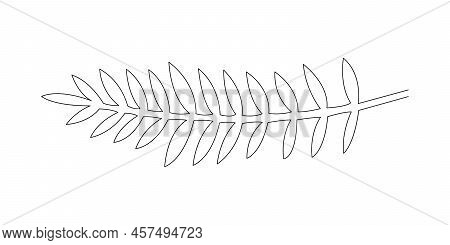 One Line Drawing Vector Leaf. Minimal Art.