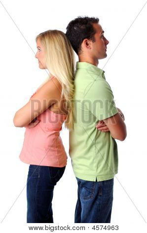 Mujer y hombre infeliz