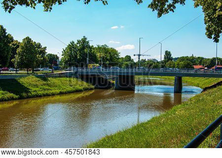 Nitra, Slovakia - 06.16.2022: View Of The Slovak City Of Nitra. View Of The City And The River Nitra