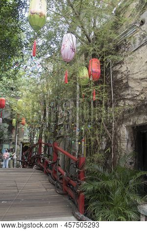 Kuala Lumpur, Malaysia - Jun 7, 2022: The Old Historical Houses And Shops At Lorong Or Jalan Panggun