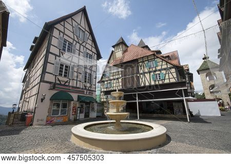 Bukit Tinggi, Malaysia- Jun 9, 2022: Beautiful View Of Colmar Bukit Tinggi Resort In Malaysia.