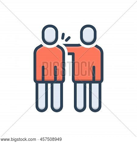 Color Illustration Icon For Pat Caress Fondle Human Inspiration Friend Human Appreciate Applaud Eulo