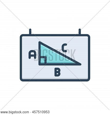 Color Illustration Icon For Theorem Rule Formula Angle Geometric Math Mathematic Education Calculato