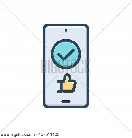 Color Illustration Icon For Convenient Acceptable Helpful Beneficial Agreeable Mobile Smartphone App