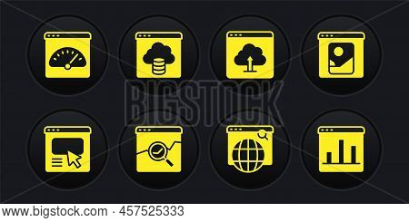 Set Ui Or Ux Design, Photo Retouching, Website With Stocks Market, Search Engine, Cloud Upload, Tech
